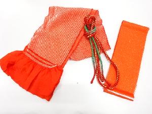 リサイクル　正絹　絞り振袖用帯揚げ・帯締め・重ね衿セット